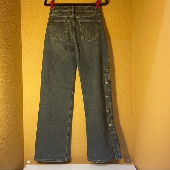 Nili LOTAN for Target High Rise Flare Wide Leg Button Side Split Jeans Size 2 - Picture 5 of 14
